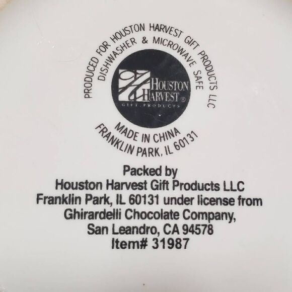 Ghirardelli Chocolate Mug Gold Snowflakes On White Houston Harvest - Picture 6 of 8